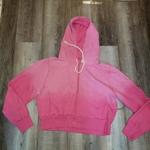 American Eagle AE Forever Zip-Up Hoodie Pink  Cropped Size XL Y2K